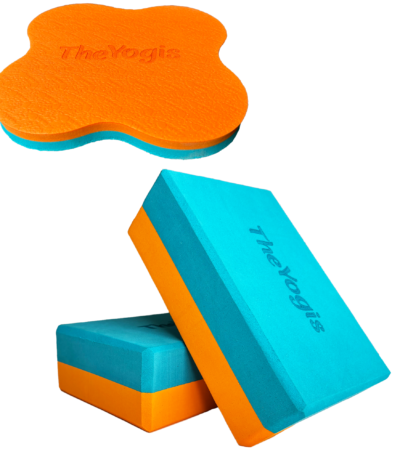 The-Yogis-Kit-Knee-Cushion-1-Yoga-Brick-2-Yoga-belt-Aqua-orange-Color-high-Density