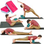 The-Yogis-Yoga-Bricks-Knee-Cushion-Eva-Foam-Block-pc-2-Red-Gray