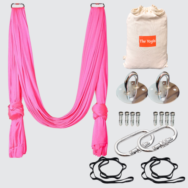 The-Yogis-Aerial-Hammock-Silk-Pink-Color-Kit