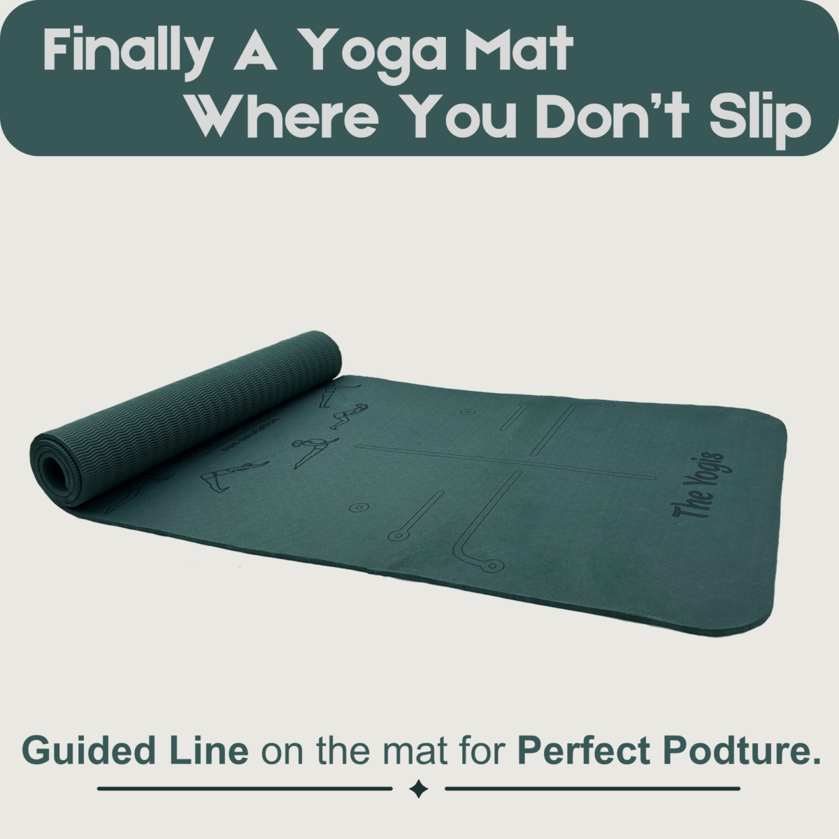 The-Yogis-Yoga-Mat-Tpe-color-Bottle-Green-6mm- premium