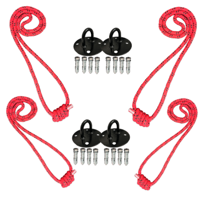 The-Yogis-Wall-rope-Iyengar-Red-Color-With-Black-Dot-Pc4-Long&medium-With-Black-Heavy-Mounts